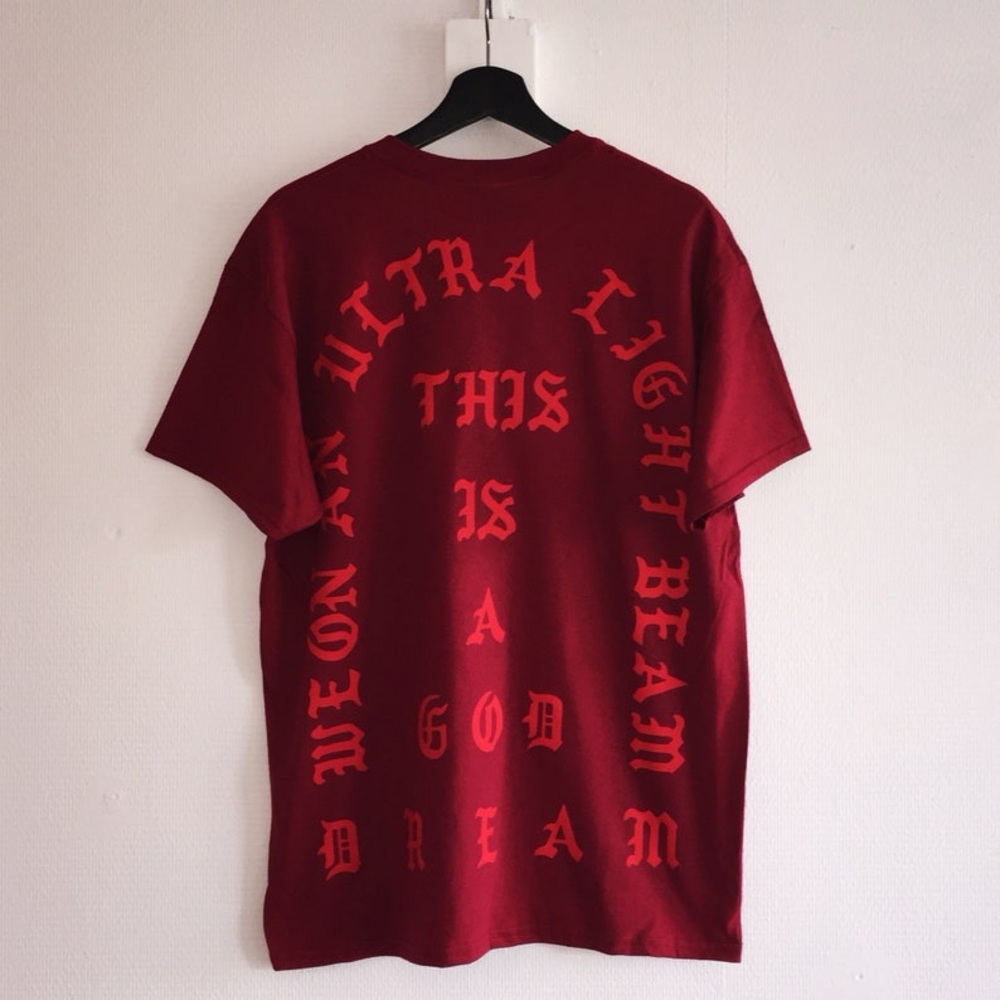 Ultra Light Beam Heavy Cotton T-Shirt Tee Kanye West Yeezy (RED) EUC